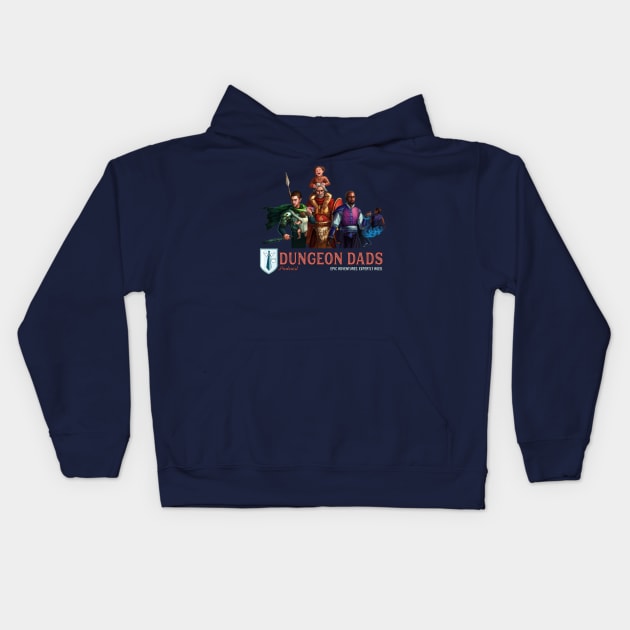 Dungeon Dads Group Portrait Kids Hoodie by dungeondads